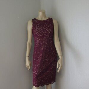 Lauren Ralph Lauren Purple Lined Size 2 Lace Evening Sleeveless Dress